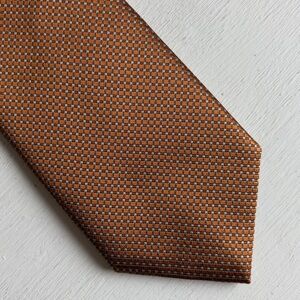 CANALI Made In Italy Copper Geometric Silk Tie